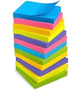 OHOME Sticky Notes - 12 Pads, 3”x3” - Colorful Self-Stick Post Notes Bulk - School Supplies | Tea...