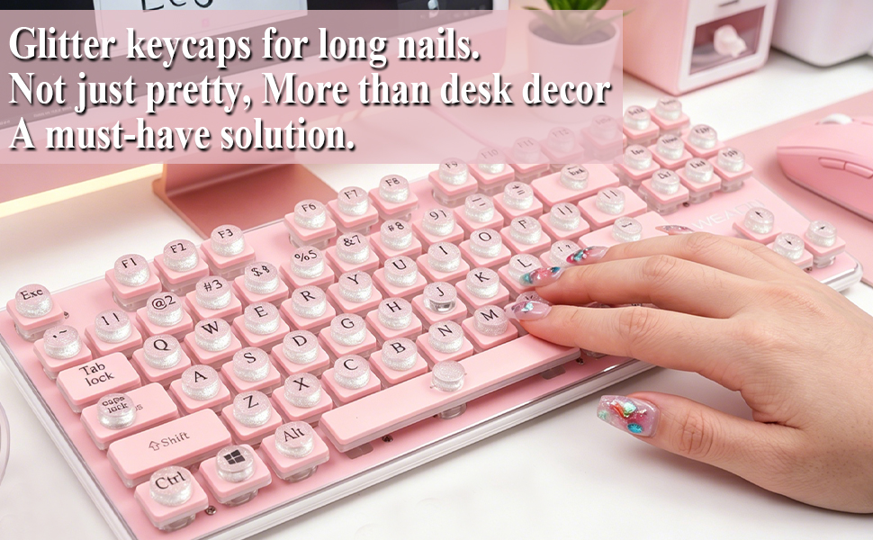 Raised Keyboard Stickers for Long Nails Bling Keyboard Bubbles