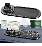 Yunvolx 3-in-1 Multifunctional Car Anti-Slip Mat, 360° Rotating Phone Holder with Hidden Parking ...