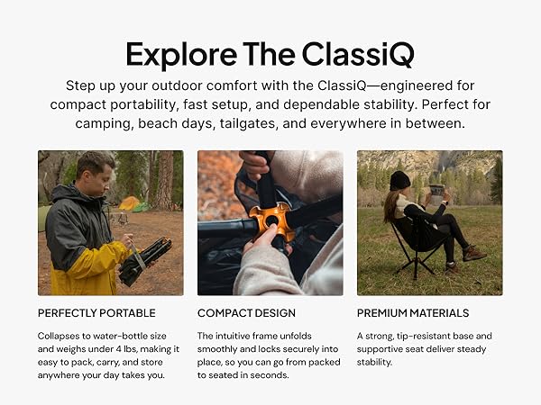 Explore the ClassiQ 1.0 - Black Camping Chair