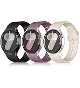 Charlam 3 Pack No Gap Bands Compatible with Galaxy Watch 7 Band, Galaxy Watch 6 Band, 5 4 FE 40mm...