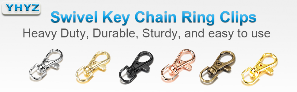 Key Chain Ring Clips layand Hooks Swivel Silver