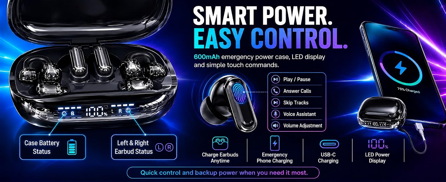 3-in-1 Bluetooth Wireless Earbuds