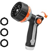 BIBURY Garden Hose Nozzle Sprayer, Heavy Duty Metal Spray Nozzle with 10 Spray Patterns, High Pre...