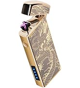 Electric Lighters, USB Rechargeable Lighter, Plasma Dual Arc Lighter, Windproof Flameless Lighter...