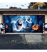 YUSPENYE Halloween Garage Door Decorations with Cute Ghost Design, Durable Halloween Garage Door ...