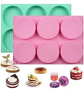 HUAKENER 2 Pcs Silicone Muffin Top Pans for Baking, 4 Inch Non-Stick Round Baking Molds for Mini ...