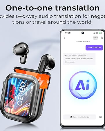 AI 135 Language Translator Earbuds, Translate Ear Buds Wireless Bluetooth 6.0 Headphones