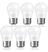 G45 LED Light Bulb 6W E26 Base 60Watt Globe Small Light Bulbs Equivalent | 6 Pack Daylight White ...