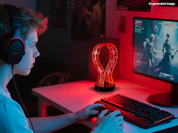 CoolGift Mart Light Up 16 Colors Headphone Stand
