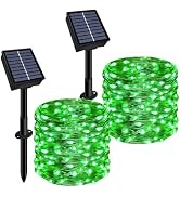 Solar String Lights Outdoor Waterproof 2 Pack Total 66ft 200LED 8 Modes Twinkle Lights Solar Fair...