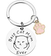 PLwelth Dog Mom Keychain Cat Mom Keychain Funny Mum Gift Keyring for Women Birthday Mother’s Day ...