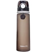 Valourgo Collapsible Water Bottle, Silicone Foldable with Leak Proof Valve BPA Free - gray 21 oz