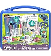 Disney Stitch Kids Ultimate Creative Activity Arts & Crafts Case, 70+ Pieces for Creative Fun wit...