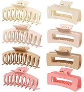 Large Hair Clips,Claw Clips, 8 Pack 4.3" Hair Clips for Women & Girls,2 Styles 4 Colors Strong Ho...