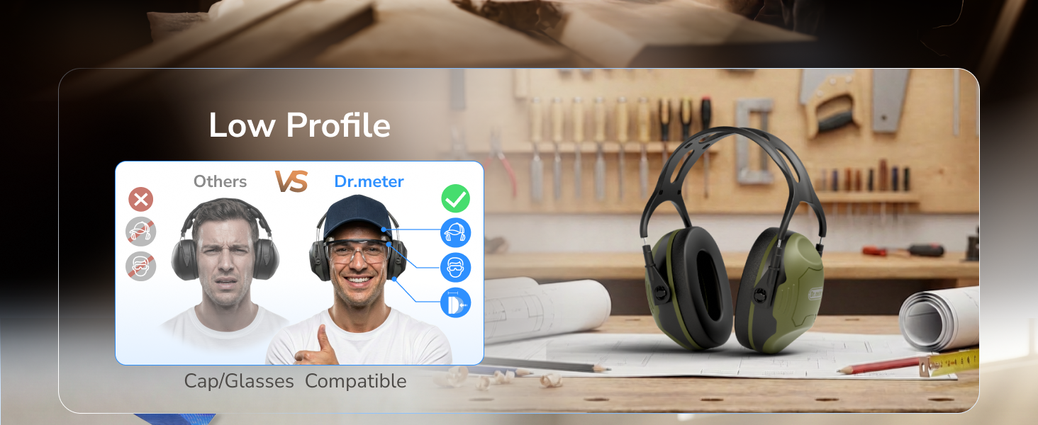 Noise Reduction Ear Muffs, Ear Protection Noise Cancelling Headphones Hearing Protection Earmuffs