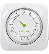 BN-LINK 12 Hour Indoor Mechanical Accurate Countdown Timer, 3-Prong Grounded Outlet, 15 Minute In...