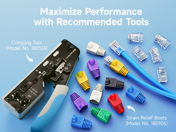 Durable Cat6 Pass Through RJ45 Connectors for Network Cabling, Ideal for Home and Office