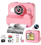 Kids Camera Instant Print - 1080P HD Video Digital Camera for Toddler with Printing Photo Paper, ...
