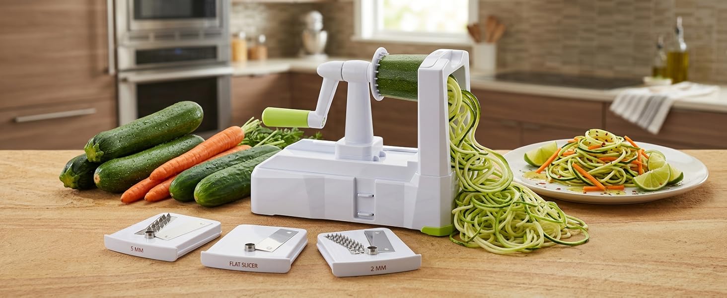 spirializers spira slicer spiralizer 5 blade vegetable slicer strongest and heaviest duty mandoline
