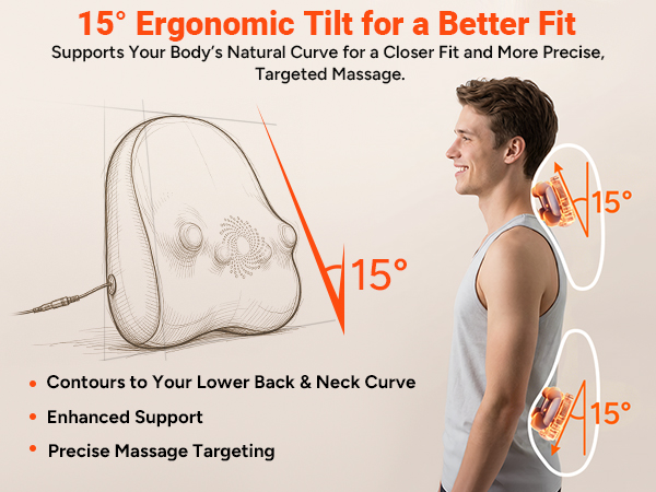 15° ergonomic tilt design for a closer fit and more targeted comfort.