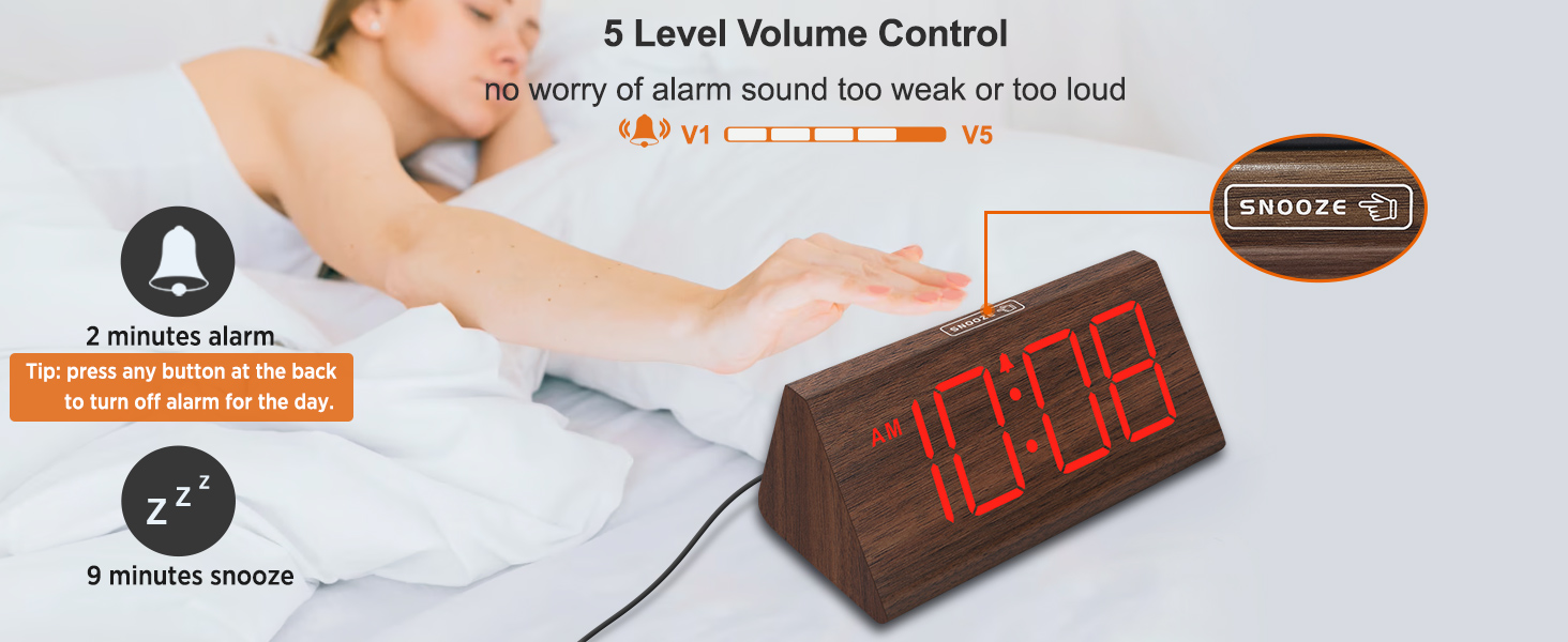 wooden digital clock
