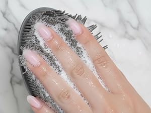 hand lathering soap with silicone body scrubber
