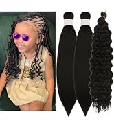 Kids Braiding Hair Pre stretched 16 inches Yaki ez Braid Braiding Hair for Kids Knotless Boho Braids