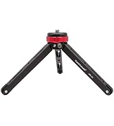 Koolehaoda Mini Tripod Portable Desktop Tabletop Stand CNC Aluminum | 1/4 and 3/8 Screw Mount, Fo...