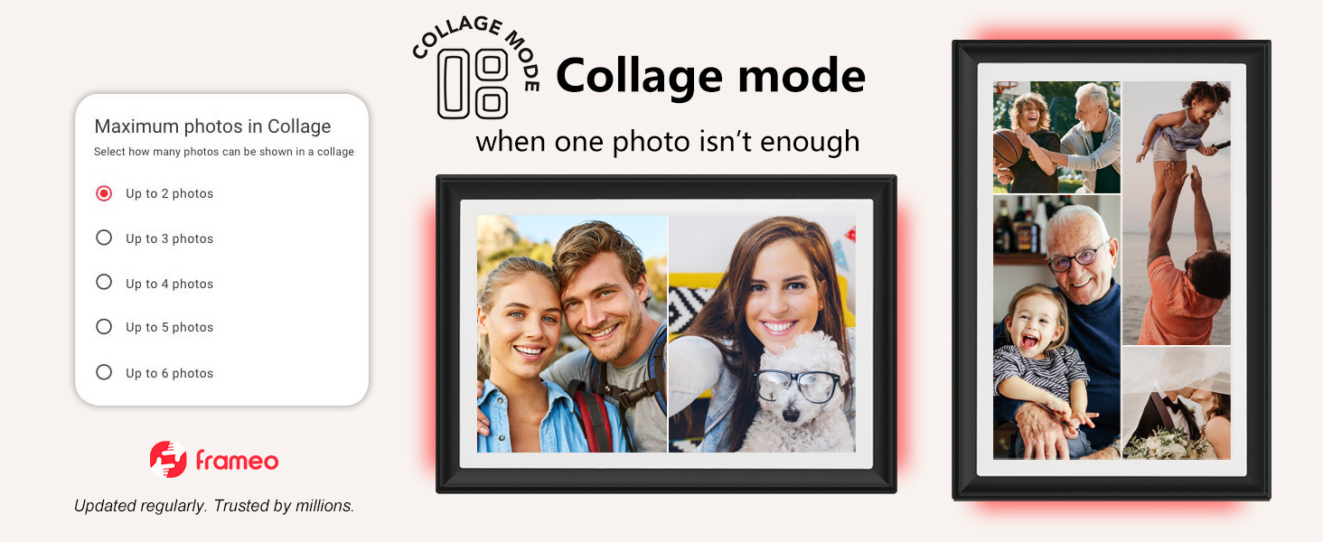 FRAMEO 10.1 Inch Smart WiFi Digital Photo Frame Digital Picture Frame Digital Calendar