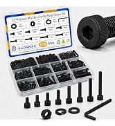 Kernmax 520PCS M4 Screws Assortment Kit, M4x6/8/10/12/16/20/25/30mm Hex Socket Head Cap Bolts, Nu...