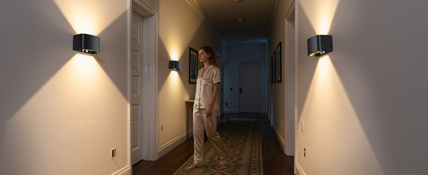 Motion Sensor Wall Light with Remote Control