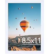 JCJMY 8.5x11 Picture Frame White for Wall Hanging or Tabletop, Wall Mounting Horizontally or Vert...