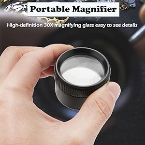 Mini Desk Magnifier Loop for Jeweler Coins Maps Antiques Magazines Electronics