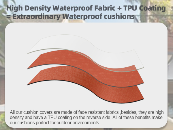 Waterproof outdoor chair cushion