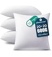 Phantoscope Pillow Inserts, Hypoallergenic 100% Virgin Fiber Square Form Microfiber Throw Pillow ...