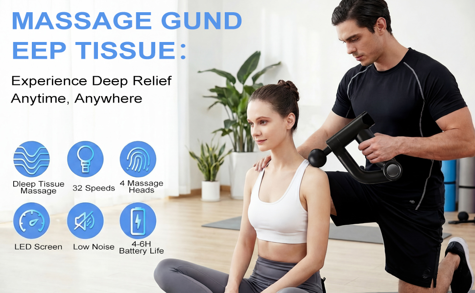 Massage Gun with Upgraded Extension Handle