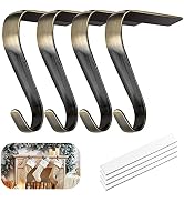 Nelyeqwo Christmas Stocking Holders for Mantle Set of 4, Heavy Duty Damage Free Stocking Hangers ...