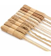 KINGLAKE 9 Rolls Burlap Lace Ribbon - Natural Jute Ribbon Boho Ribbons Rustic Ribbons for DIY Cra...