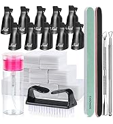 FANDAME Gel Nail Polish Remover Tools Kit, 10 PCS Nail Polish Remover Clips Black, 100ml Nail Pol...