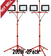 LEDMO Work Light 20000LM 5000K Led Work Light with Stand 2 Pack 76.8in Adjustable Metal telescopi...