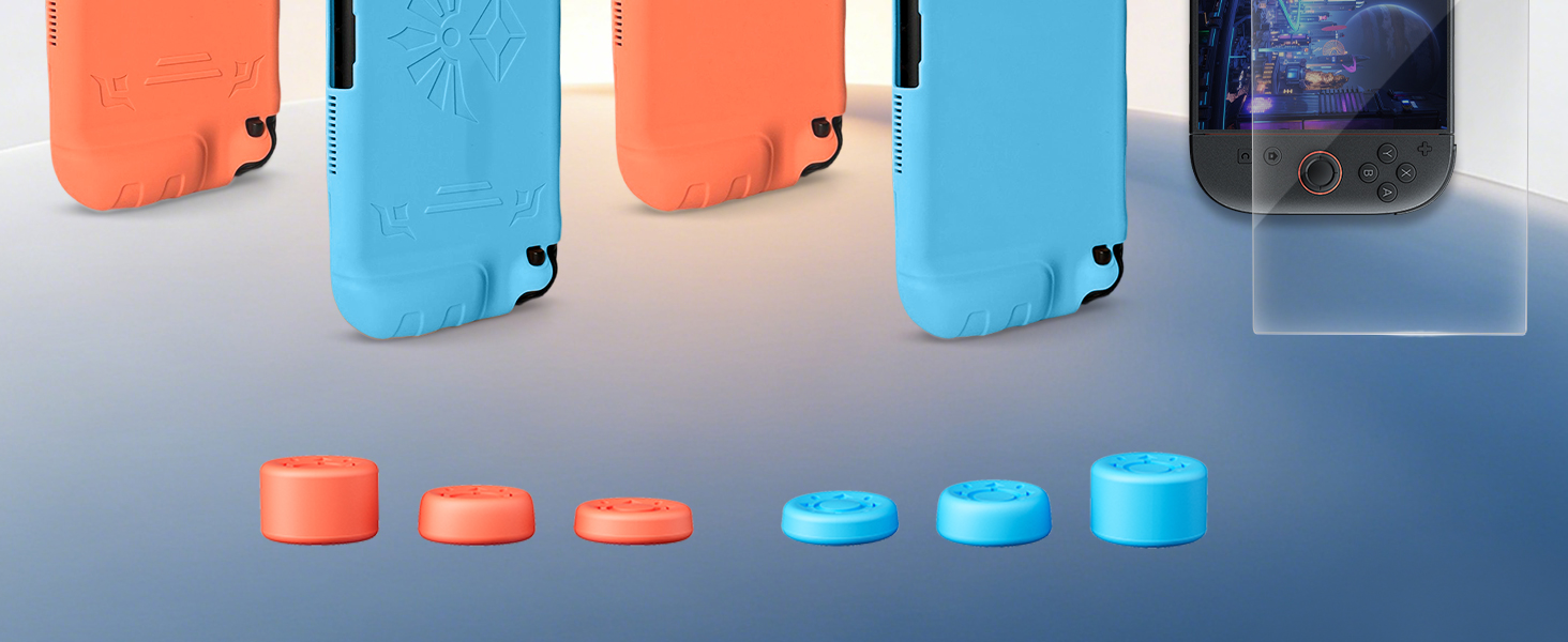 Protective Case for Nintendo Switch 2, 8In1 Ergonomic Comfort Soft Grip Slim Cover