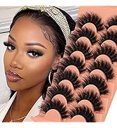 Mink Lashes Full Volume False Eyelashes 18mm Dramatic Faux Mink Eyelashes Natural Look Cat Eye Vo...