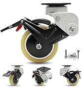4 Inch Heavy Duty Shock Absorbing Industrial Caster Wheels Set of 4, 360° Swivel Floor Protection...
