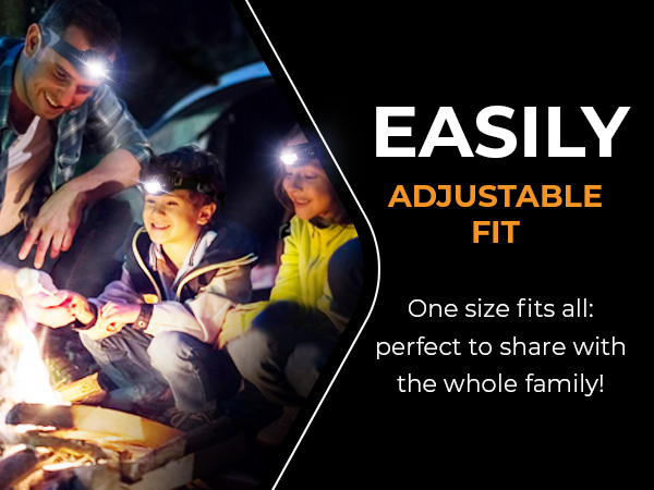 Easily adjustable fit. One size fit all: perfect to share the whole family!