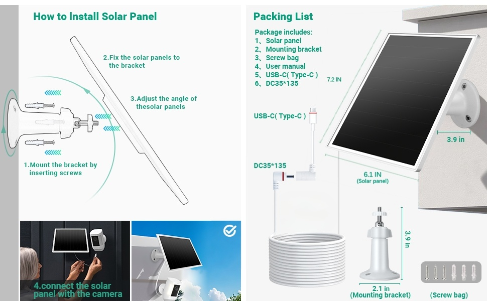 solar panel packing list