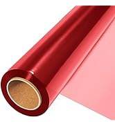 JOYIT Red Cellophane Wrap Roll (100’ Ft. Long X 17.5” in. Wide) - 2.5 Mil Thick Transparent Red C...