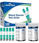 Blood Glucose Test Strips for Diabetes: for Use with Easy@Home Blood Sugar Monitor - Self Glucose...