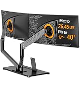 Bracwiser Dual Monitor Stand Free Standing Desk Mount, Premium Dual Monitor Arm Fits Two Screens ...