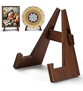 YCLYC Walnut Wood Plate Stand, 9 Inch Decorative Ornament Display Stand, Plate Holders for Displa...